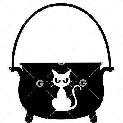 Witches Cauldron with Cat SVG