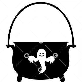 Witches Cauldron with Ghost SVG
