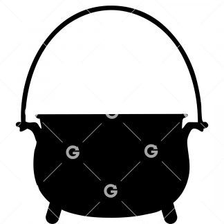 Witches Cauldron with Handle SVG
