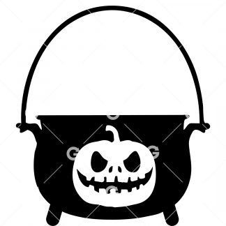 Witches Cauldron with Pumpkin SVG