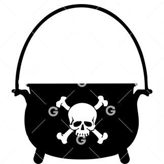 Witches Cauldron with Skull and Bones SVG