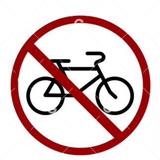 No Biking Sign SVG