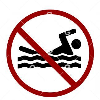 No Swimming Sign SVG