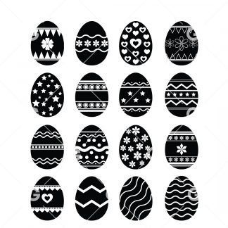 16 Easter Eggs SVG Bundle