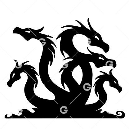 Five Headed Dragon Hydra SVG
