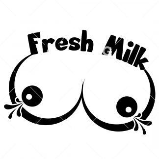Fresh Milk Boobs Decal SVG