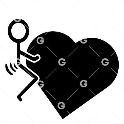 Fuck Love Heart Stickman Decal SVG