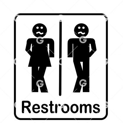 Funny His and Her Washroom Sign SVG