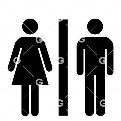 His and Her Bathroom Sign SVG