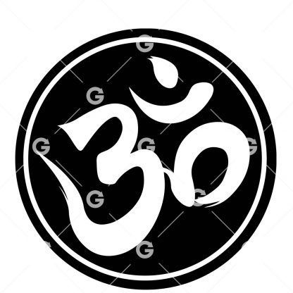 OM Symbol Calligraphy Decal SVG