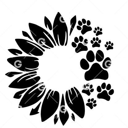Pet Cat / Dog Sunflower SVG
