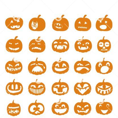 25 Halloween Pumpkin Face Craving SVG Bundle