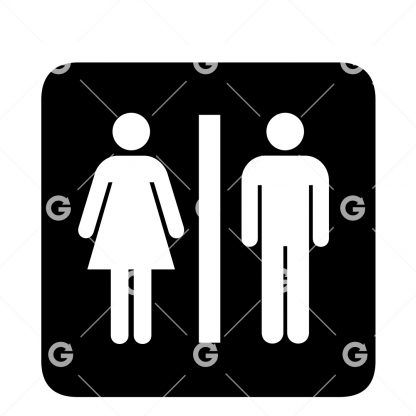 Square Washroom Sign SVG