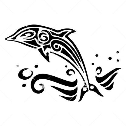 Tribal Dolphin In Water SVG