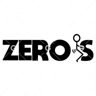 Zero Fucks Stickman Decal SVG