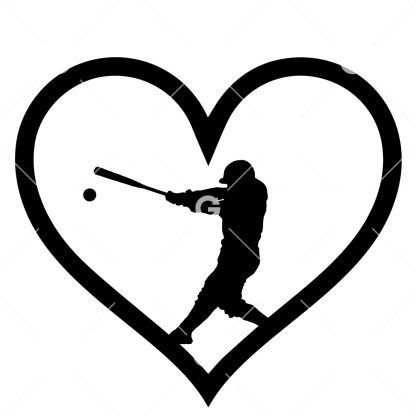 I Love Baseball Heart SVG