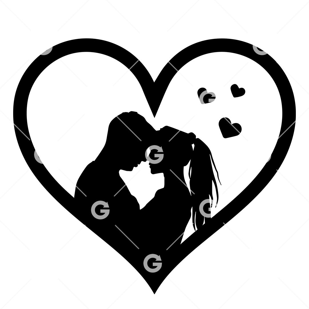 Man and Women Couple Love Heart SVG