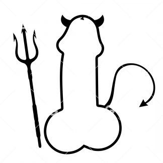 Devil Penis with Pitch Fork SVG