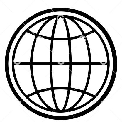 Earth Globe Round Decal SVG