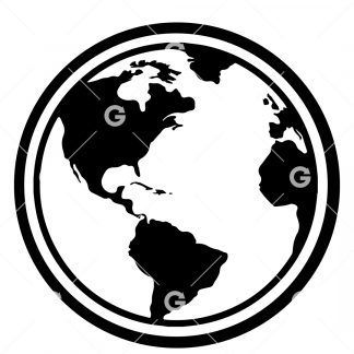 Earth With Countries Round Decal SVG