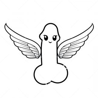 Female Happy Penis With Wings SVG