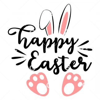 Happy Easter Bunny Ears Sign SVG