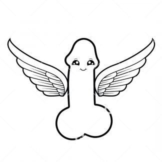 Happy Penis With Wings SVG