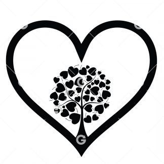Heart Tree In Heart SVG
