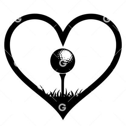 I Love Golf Heart SVG