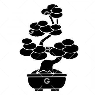 Japanese Lucky Bonsai Tree SVG