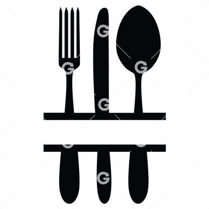 Kitchen Fork, Knife, Spoon Sign SVG