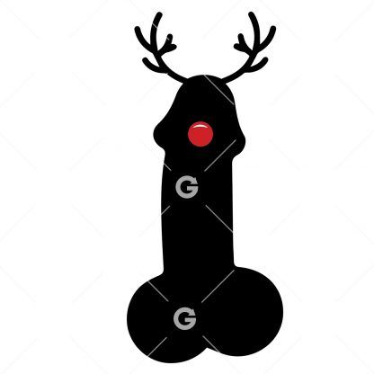 Penis Reindeer with Red Nose SVG