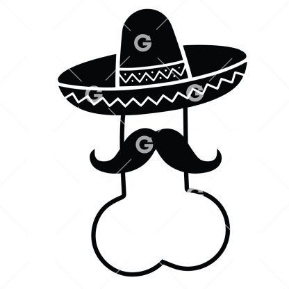 Penis with Mexican Hat SVG