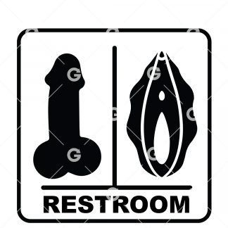 Penis & Vagina Restroom Sign SVG