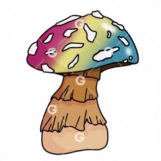 Gay Pride Colourful Mushroom PNG