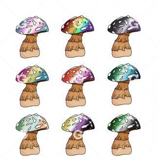 Gay Pride Mushroom PNG Bundle