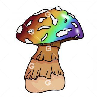 Gay Pride Rainbow Mushroom PNG