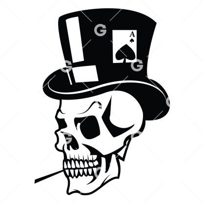 Skull Card Game Gambler SVG