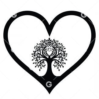 Tree of Life In Heart SVG