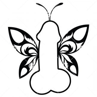 Tribal Flying Butterfly Penis SVG
