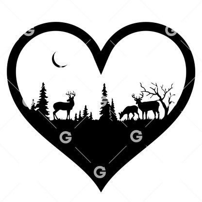 Wilderness Animal Love Heart SVG