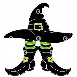 Halloween Witches Hat and Shoes SVG