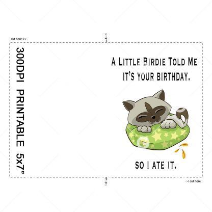 A Little Birdie Told Me It's Your Birthday, So I Ate It Card Example