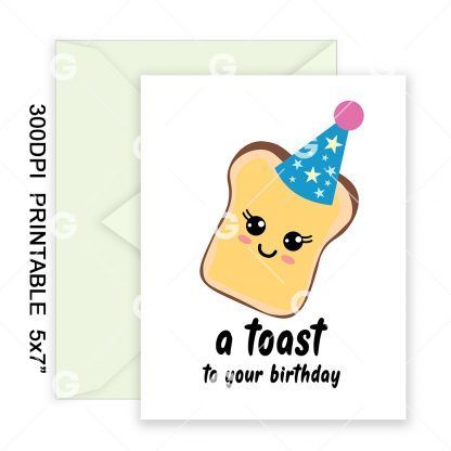 A Toast to Your Birthday, Printable Birthday Card