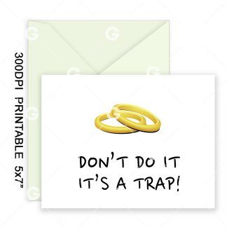 It's A Trap Wedding Card
