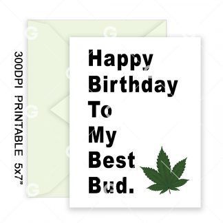 Best Bud Marijuana Birthday Card