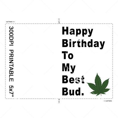 Best Bud Marijuana Birthday Card Example