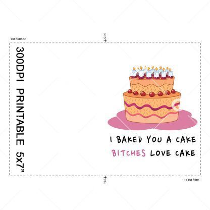 Bitches Love Cake Birthday Card Example