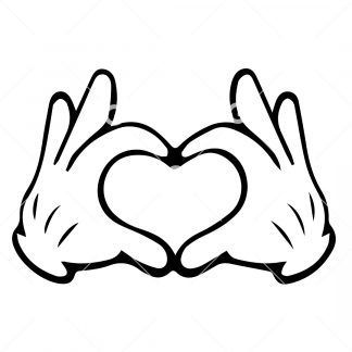 Cartoon Hands Large Heart SVG