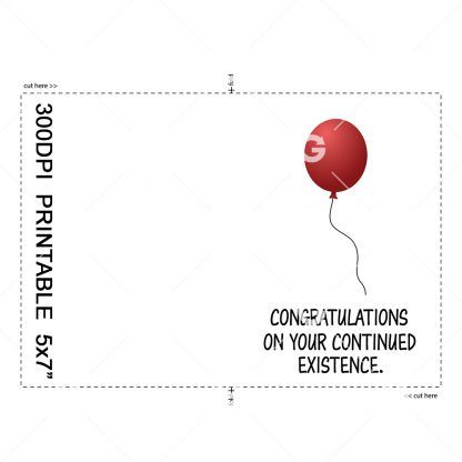 Continued Existence Birthday Card Example